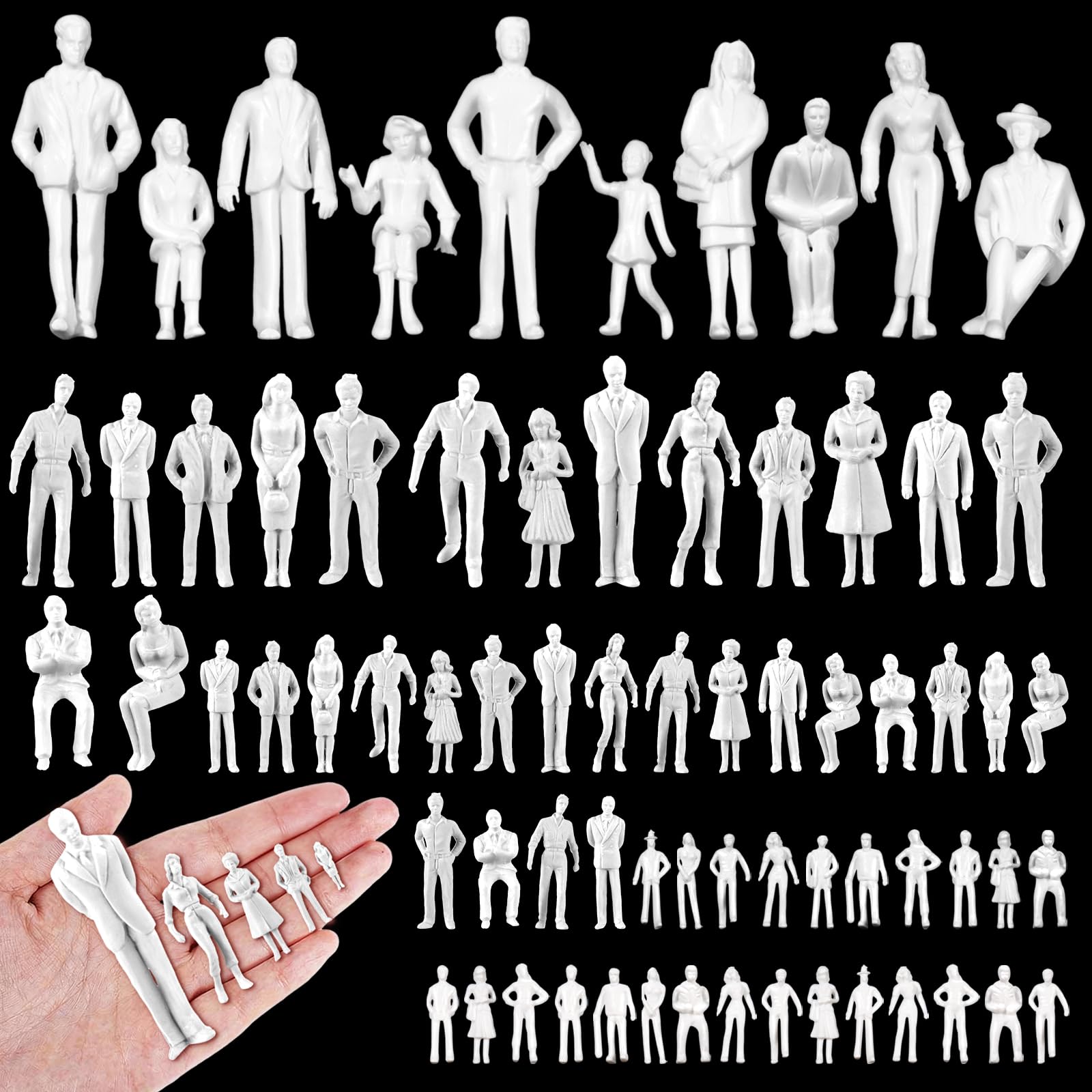 Figurines miniatures Namalu pour maquette architecturale en plastique 1:50 1:75