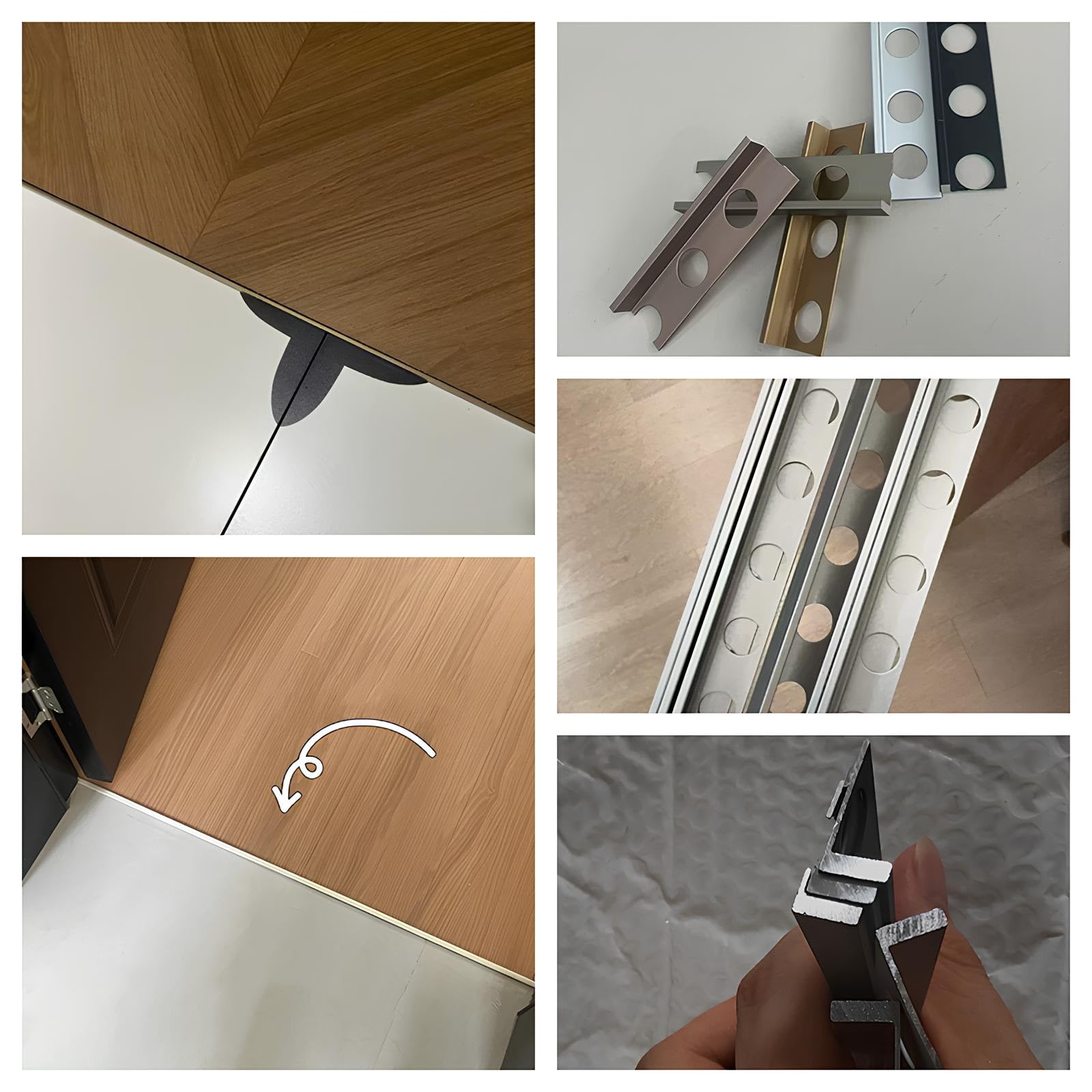 Profilo Angolare Per Piastrelle, 80-150cm Profilo Terminale In Alluminio | 80-150cm Profilo L Striscia Di Transizione Del Bordo Del Pavimento(Rose gold,10mmx135cm)
