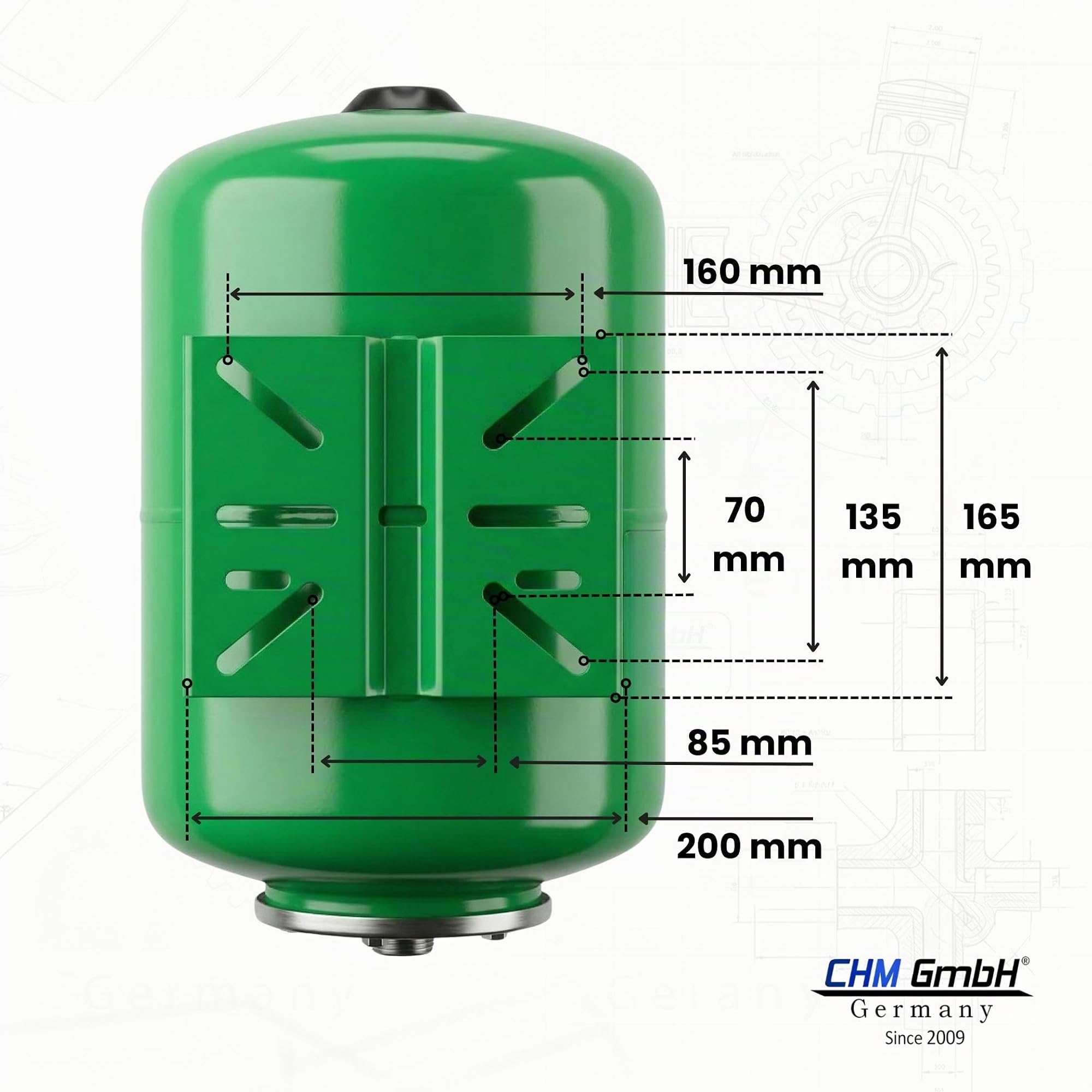 Membrankessel 100 L Druckkessel Stahltank Hauswasserwerk Druckbehälter max. 10 Bar Druck
