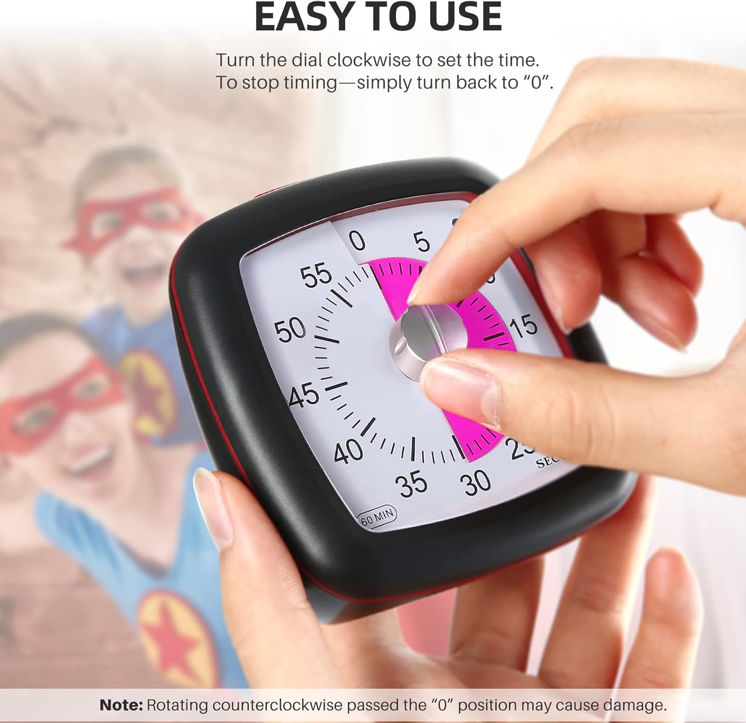 Buy Secura 60Minute Visual Timer, Silent Study Timer for Kids and