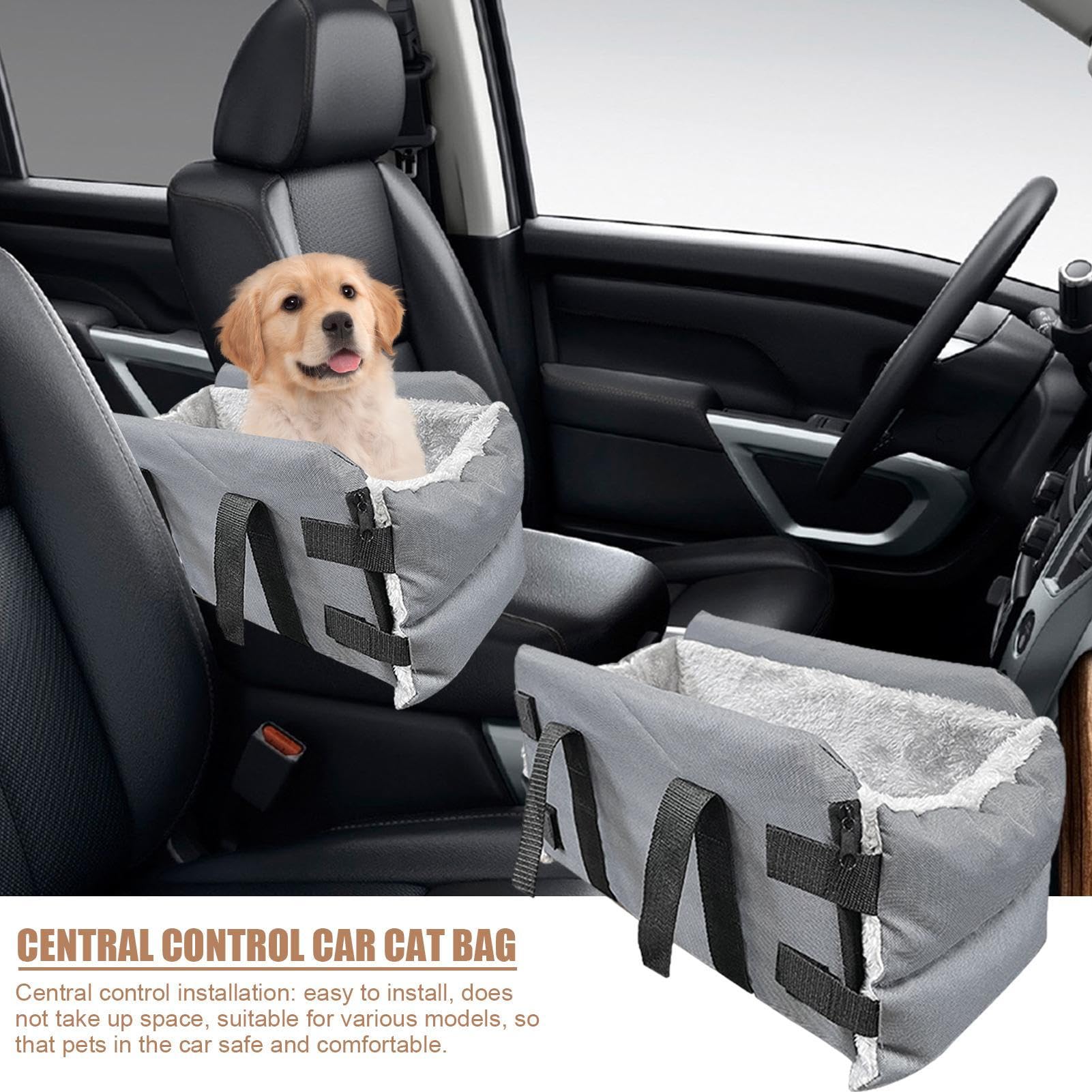 Seggiolino per cani per consolle | Center Console Pet Amplificatore di | viaggio sedile con manico – per passeggino – Uso per auto e casa, sicuro e confortevole portabagagli per piccoli