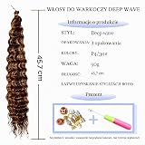 Przedłużki do włosów Ocean Wave Crochet Hair Deep Wave Braiding Crochet Hair Soft Synthetic Curly Braiding Crochet Hair for Black Women (P4/30#, 40 cm (zestaw 3 sztuk)
