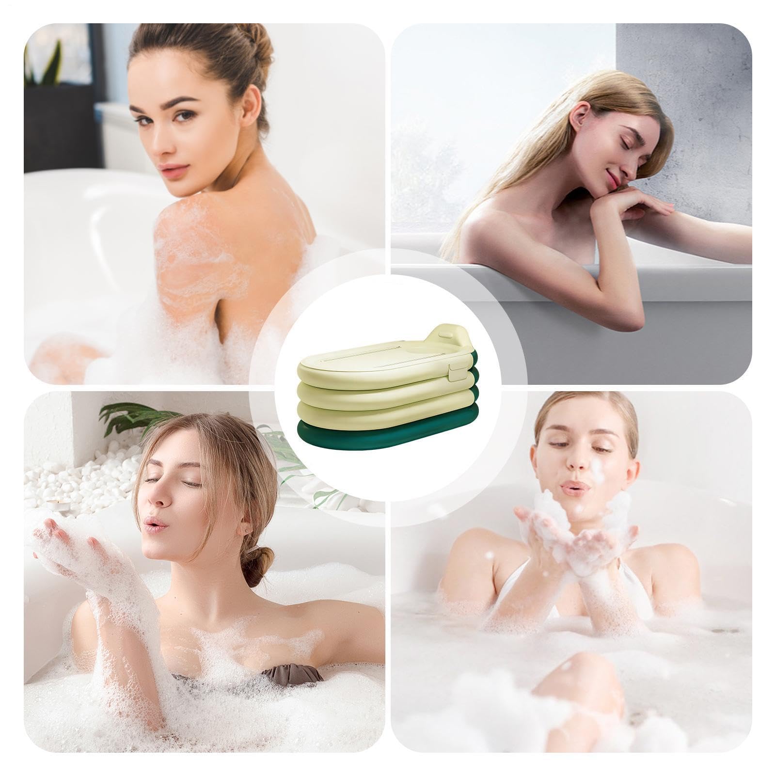 Vasca da Bagno Gonfiabile Pompa a pedale inclusa per doccia completa | Vasca Gonfiabile per Adulti per Casa, Hotel, Appartamento, , Uomini, Donne, Benessere e Recupero Muscolare