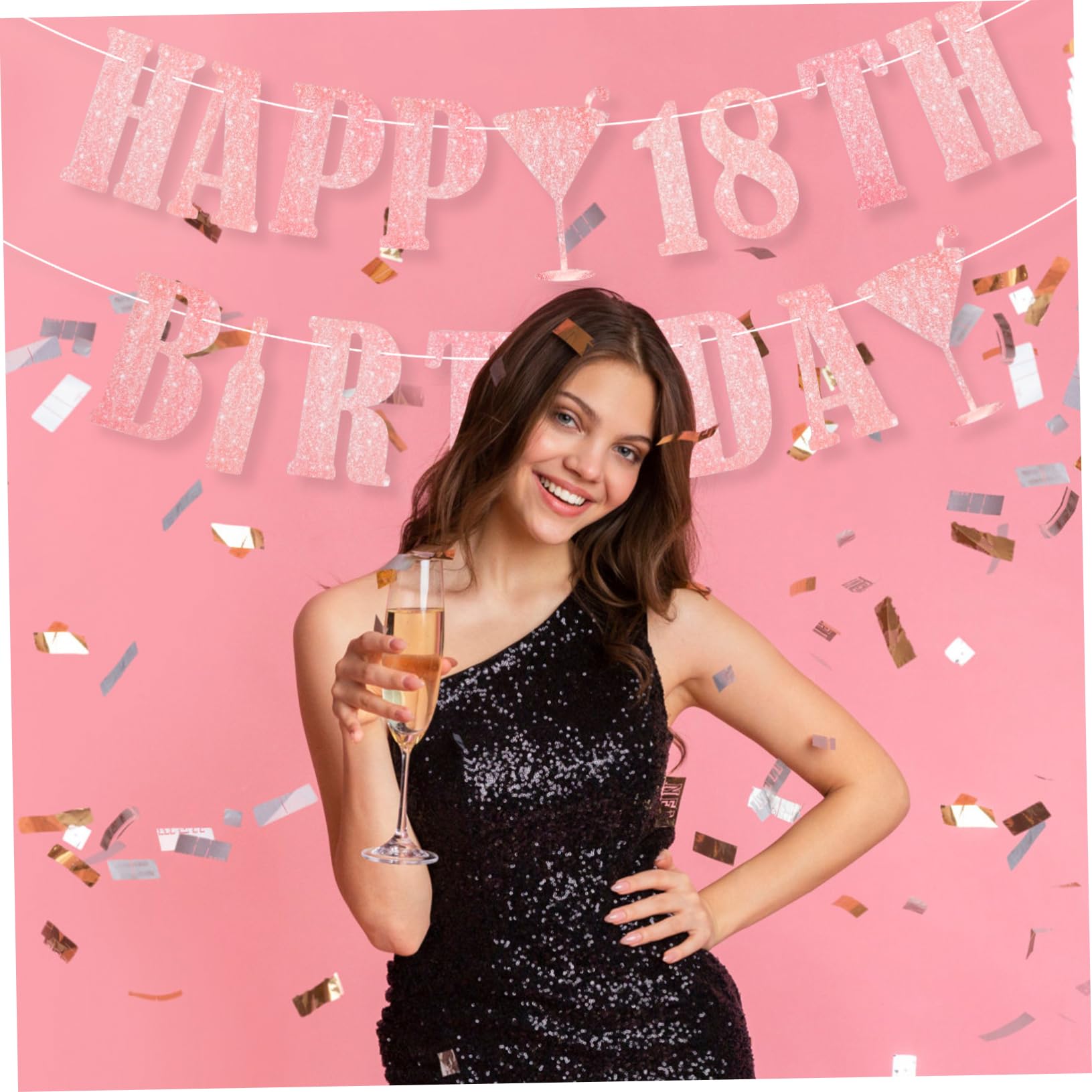 MAGICLULU 5 Pezzi Bandiera Di Compleanno Decorazione Di Compleanno Banner Di Buon Per Le Donne Bandiere Di Buon Striscioni Sospesi Di Carta Glitterata
