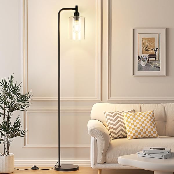 Durable, Stable Industrial Floor Lamp with Modern Black Finish