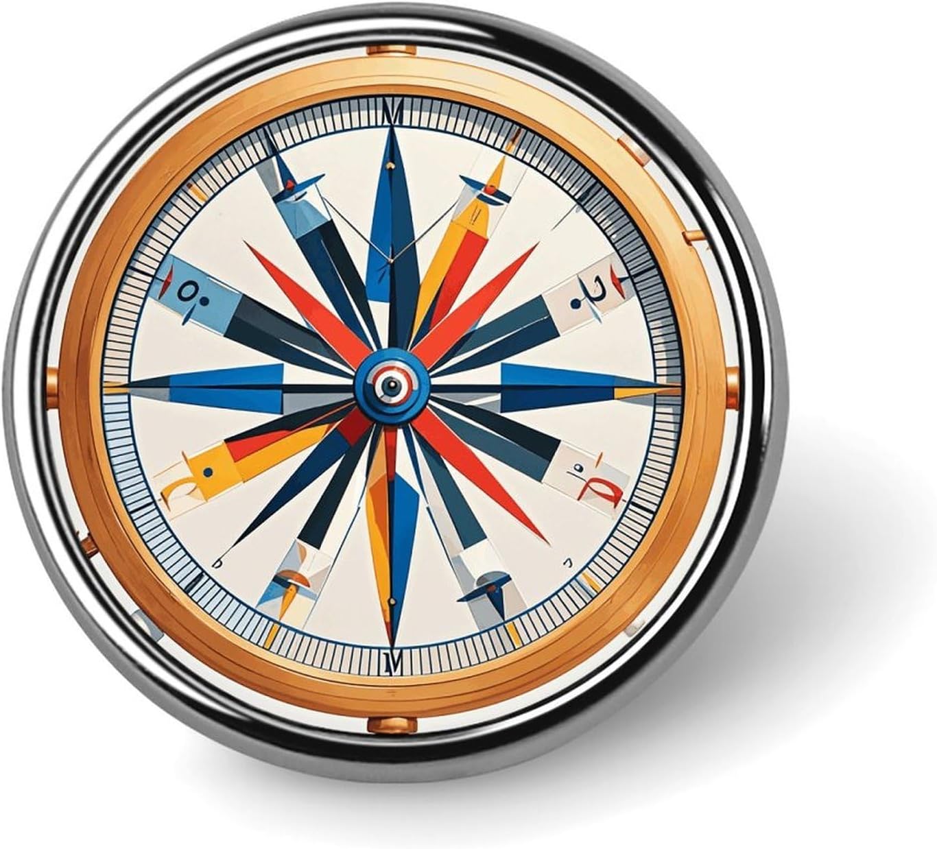 Maritime Sailboat Compass Lapel Pin Round Enamel Pins Cute Pins
