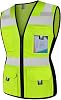 Graunton Women High Visibility Vest 11 Pockets Snug-Fit Reflective Safety Vest with Reinforced Zipper, Neon Construction Work Vest for Lady ContractorsSurveyorsWorkers, Durable,Meets ANSI, Yellow L