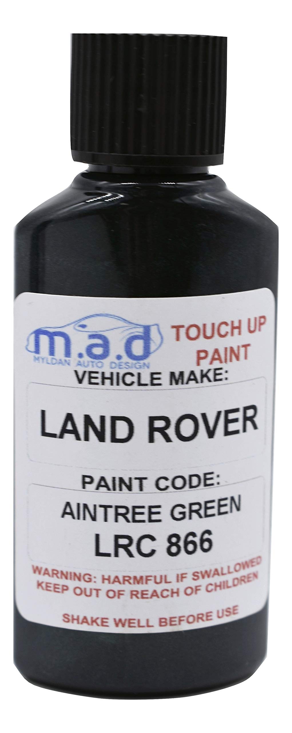 M.a.d Myldan Auto Design Green Touch Up Paint Compatible With Land Rover Range Rover Aintree Lrc 866 Jlr - 30Ml Kit, Gloss Finish With Built-In Brush - Made With Helios Paint