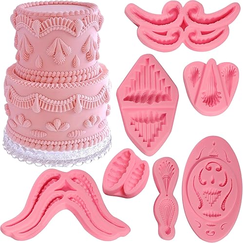 Lambeth - Moldes de silicona para decoración de pasteles de encaje, para decoración de cupcakes, galletas, dulces, chocolate, manualidades de