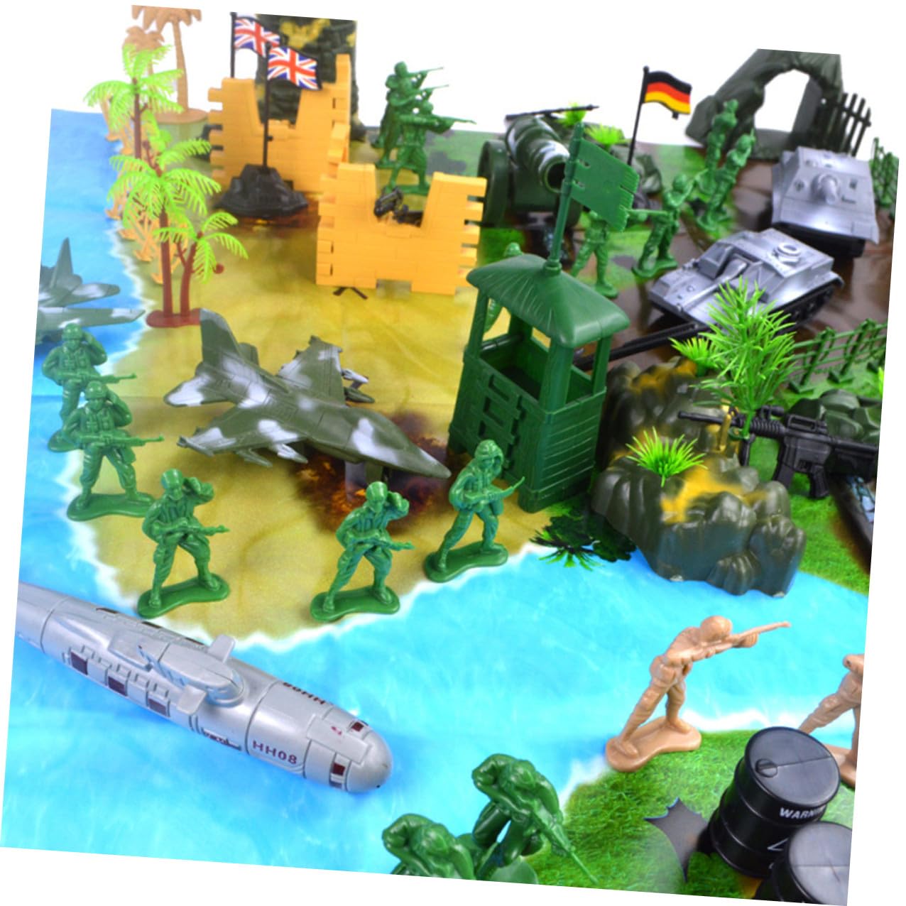 Set Modelli Militari Soldatini 130 Pezzi in Plastico | Tavola di Sabbia, Design Vivido, Stile Contemporaneo, Gioco Simulazione