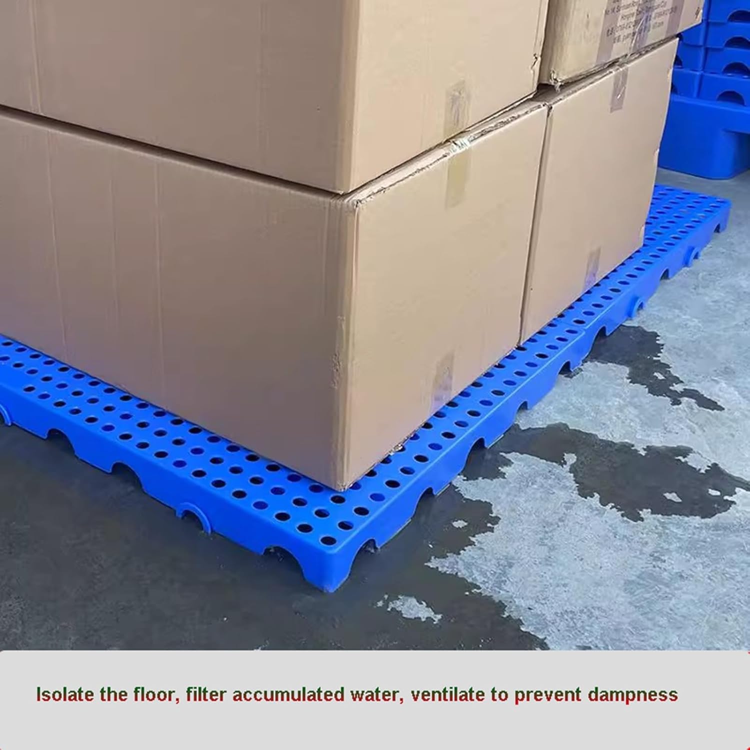 Lightweight Plastic Pallet, 1pc Waterproof & Moisture-Proof Storage Pad, Breathable Grid Ventilation for Indoor/Outdoor Use, Ideal for Garages - Green