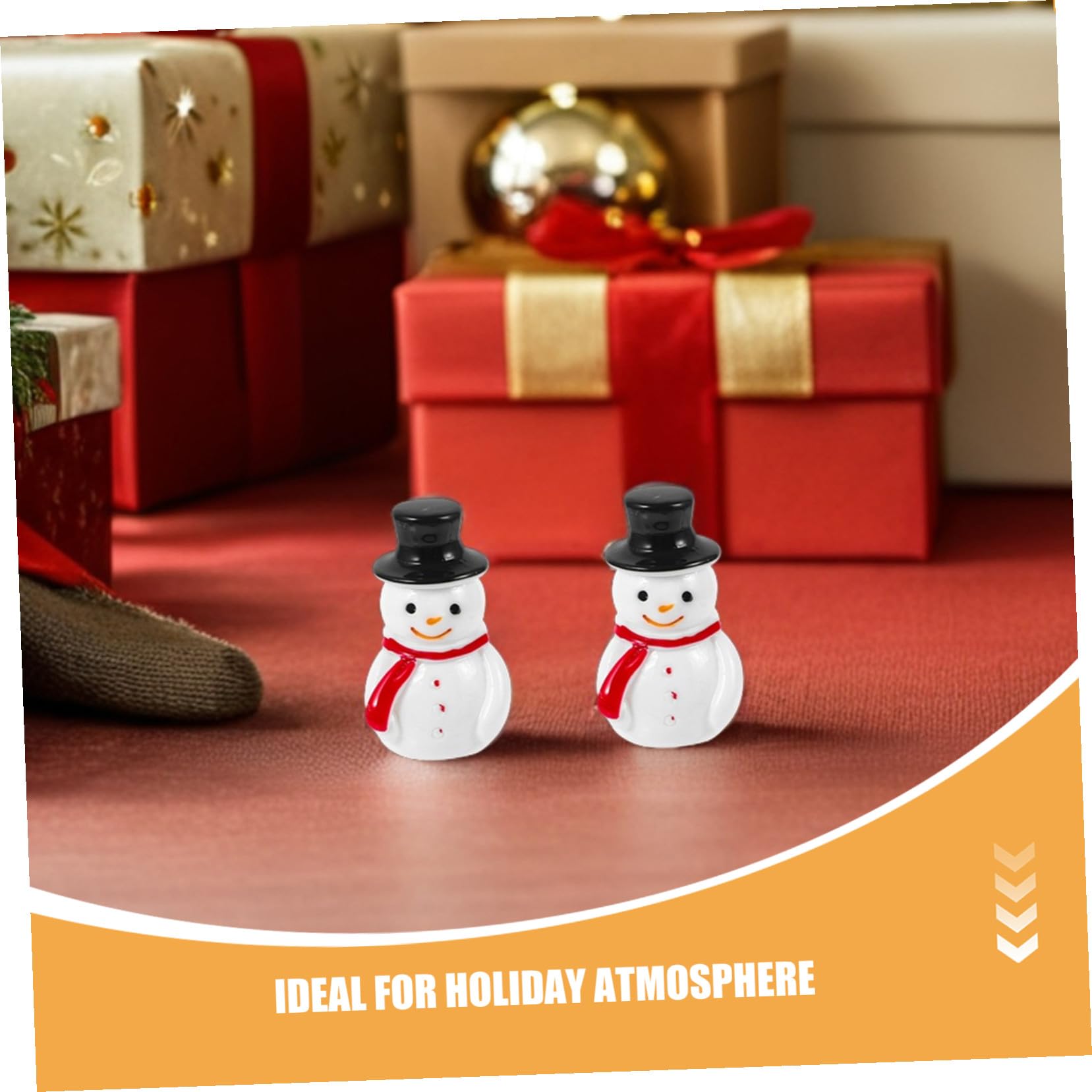 POPETPOP 100piezas Decoración de Mini Muñeco de Nieve de Resina Mini Adornos Navideños para Manualidades Casa de Muñecas Jardín de Hadas Fiesta de Invierno