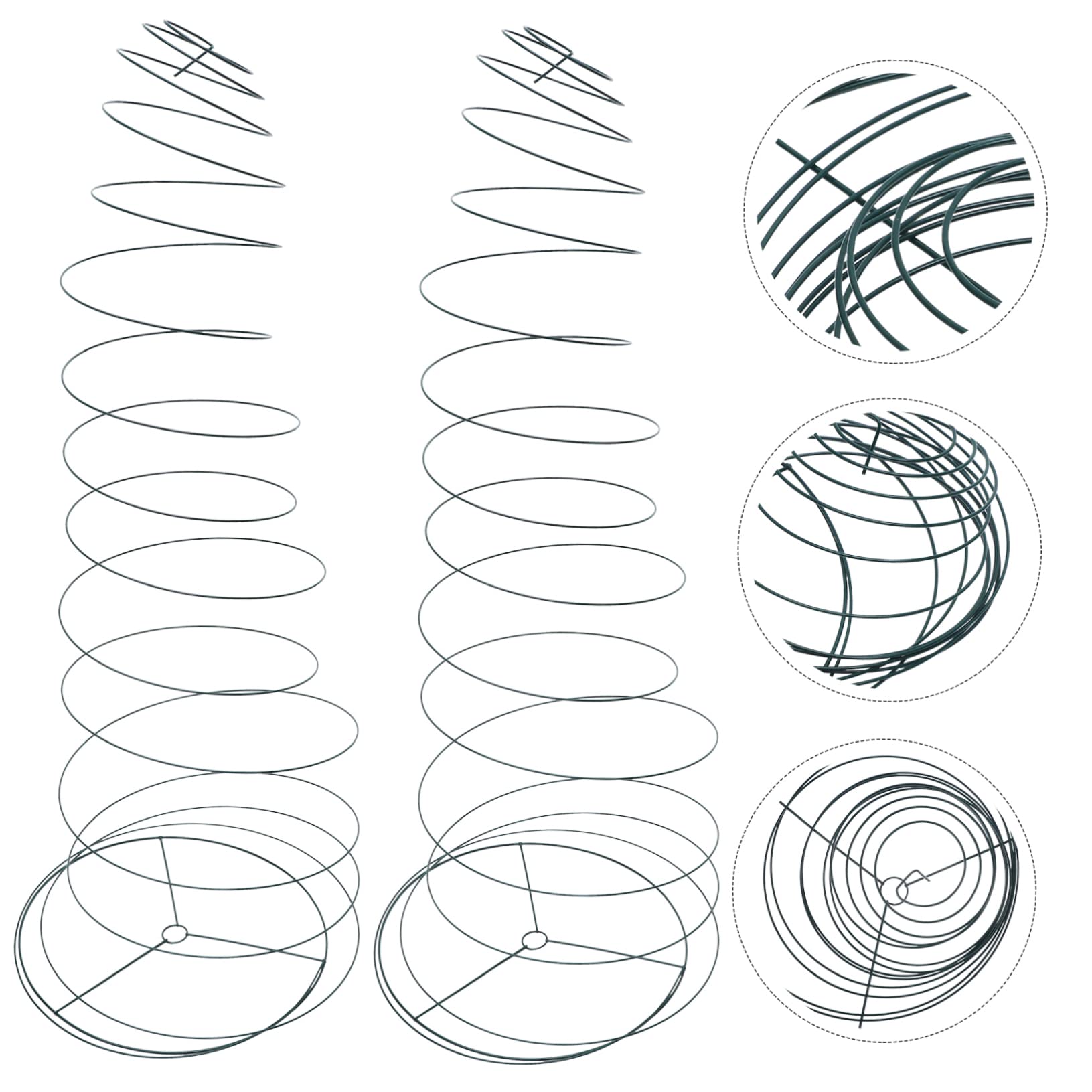 Supports de Plantes Spiralés 2 Pièces en Acier Inoxydable pour Jardin