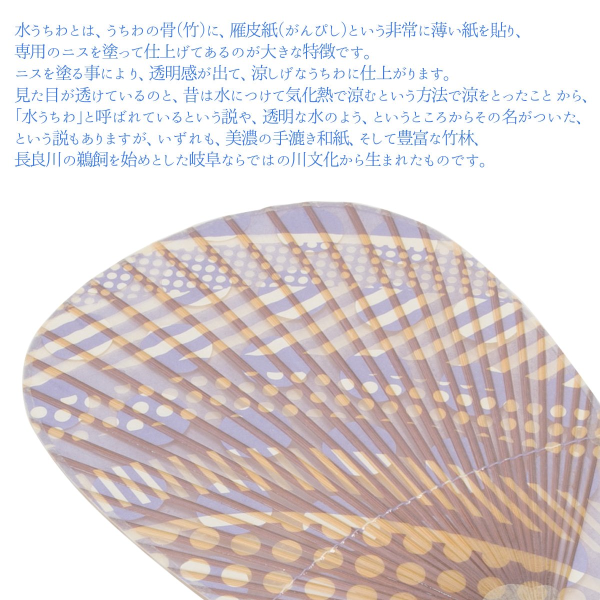 Amazon.co.jp: 家田紙工 美濃 手漉き 和紙 水うちわ REN : ホーム