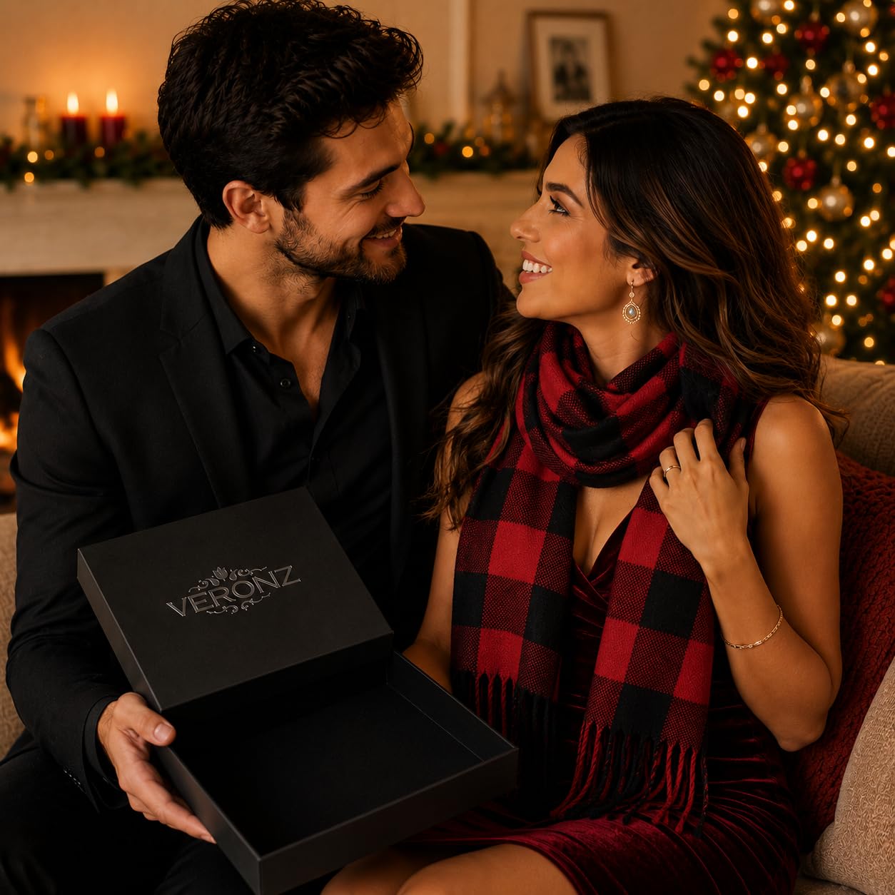 VERONZ Sciarpa invernale super morbida e lussuosa classica al tatto in cashmere, con confezione regalo