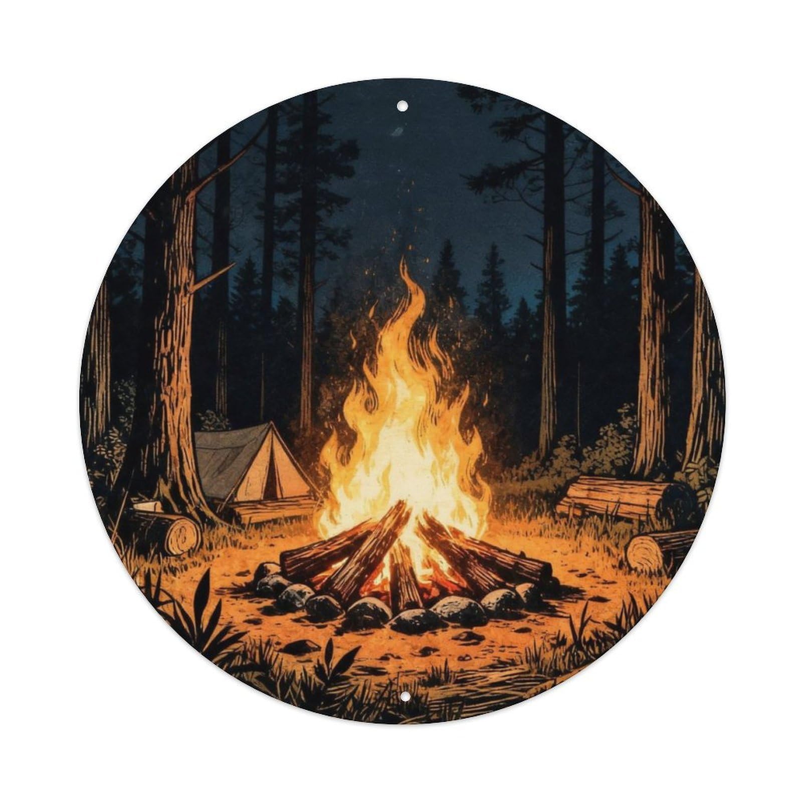 Campfire Vintage Tin Sign Metal Tin Sign Plaque