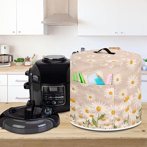 Miniatura 3 de Dolyues Cubierta antipolvo de margaritas para ollas a presión eléctricas, cubierta protectora redonda para olla de presión, cubierta de olla de