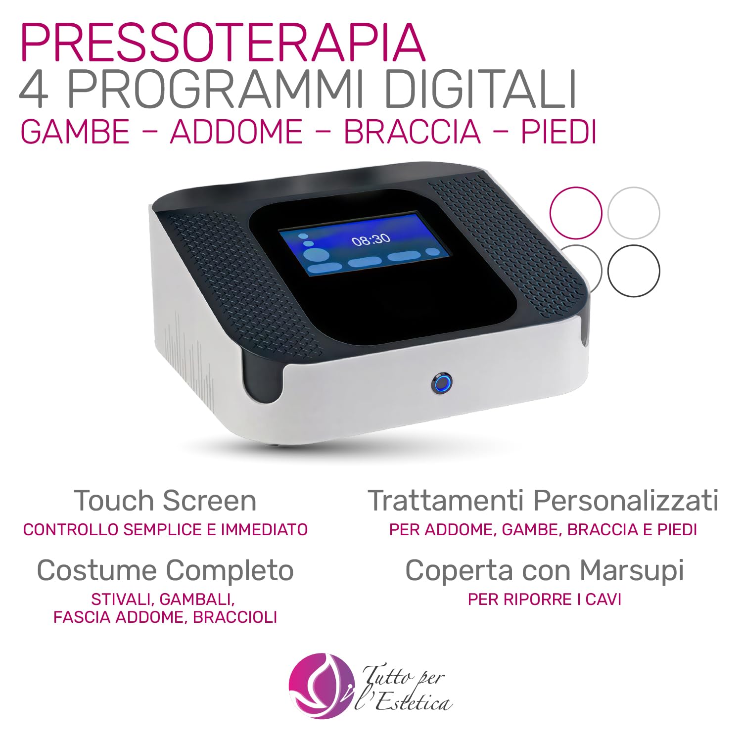 Pressoterapia Linfodrenaggio Professionale per Gambe, Addome e Braccia, Macchina Drenaggio Linfatico con Gambali a Compressione per Ritenzione Idrica Gambe e Corpo, anche per Uso Domestico