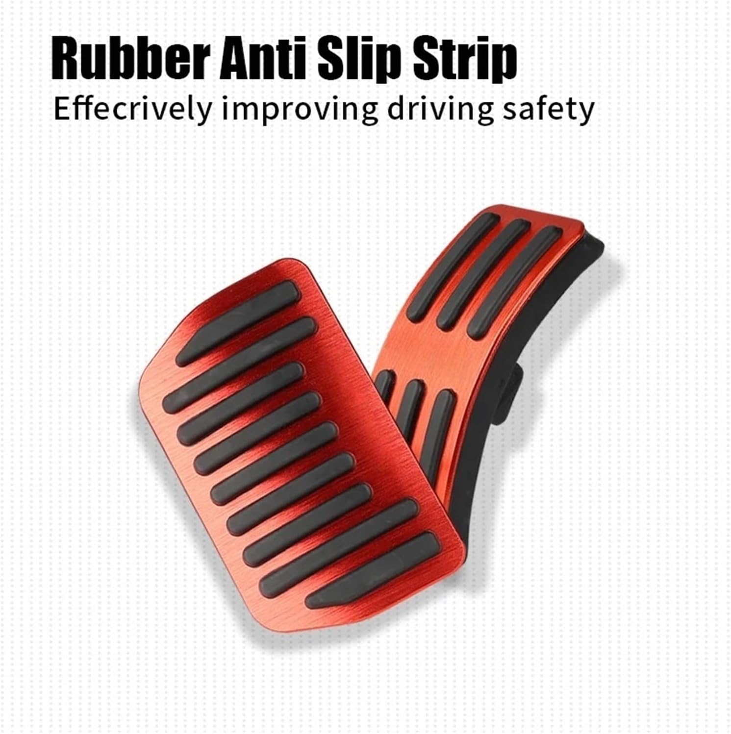 Compatible with Geely Monjaro Manjaro Car Pedal Pad 2022 2023 Non-Slip Stainless Steel Pedalboard Aluminium Alloy Rubber Brake Cover(2pcs Red at)