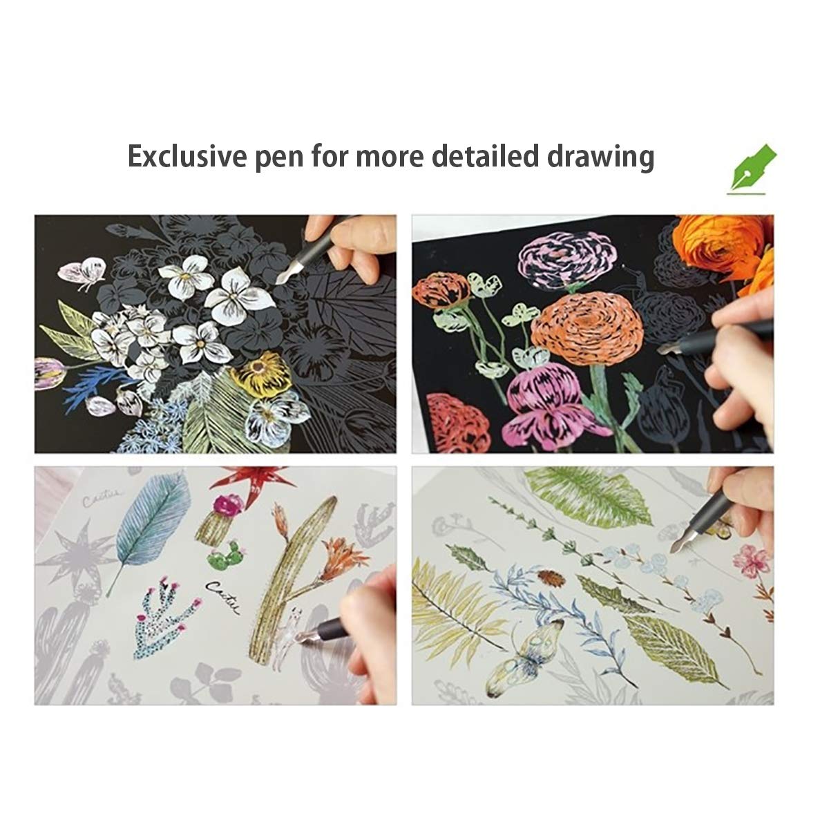 Amazon.com: Botanical Garden in Scratchbook Art Therapy (Pen