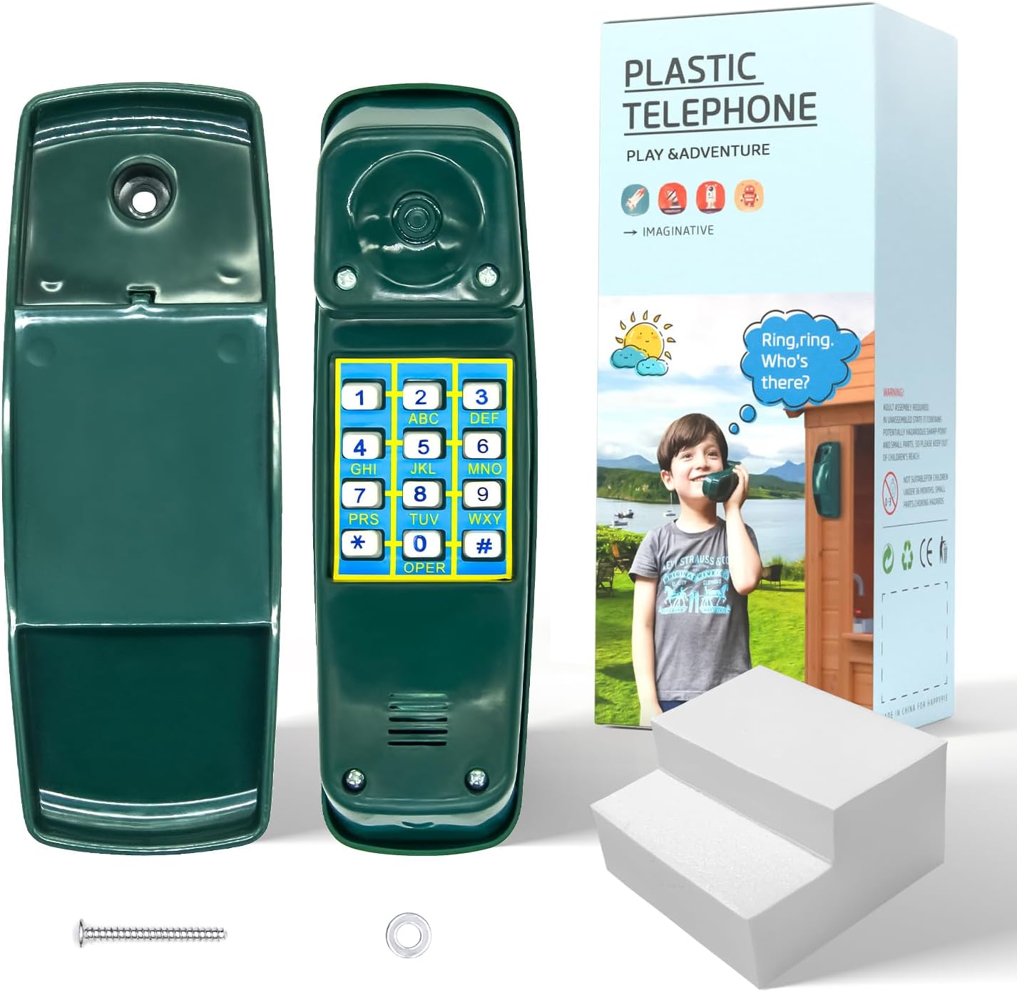HAPPYPIE Toy Phone for Kids Swing Set Phone Pretend Phones and Learning Education Phone Plastic Telephone Creative Children Play Phone for Toddlers Baby Cell Phone Playhouse Phone (Green)