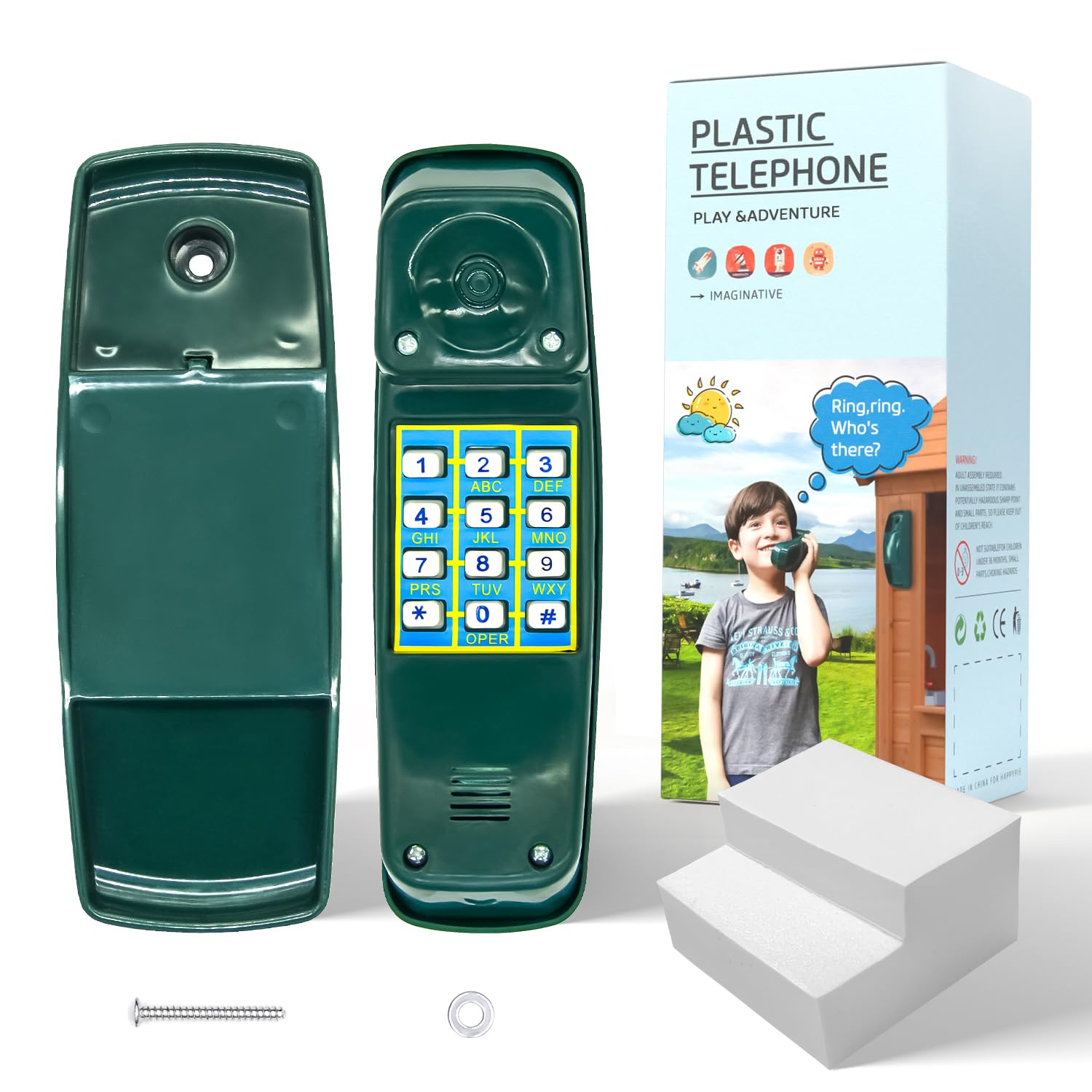 HAPPYPIE Toy Phone for Kids Swing Set Phone Pretend Phones and Learning Education Phone Plastic Telephone Creative Children Play Phone for Toddlers Baby Cell Phone Playhouse Phone (Green)