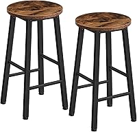HOOBRO Counter Height Bar Stools Set of 2, 24.8" Industrial Kitchen Island Chairs, Rustic Brown Black, Space-Saving Design BF07BY01G1