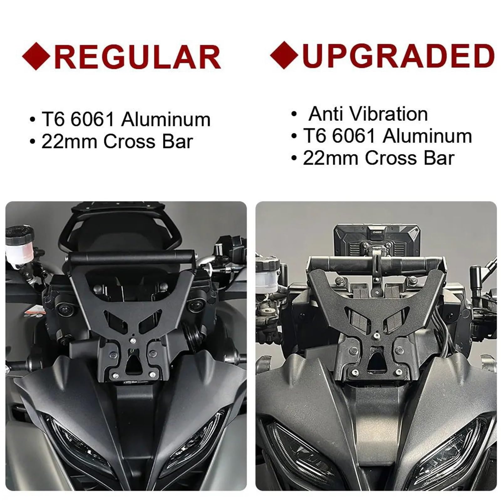 Soporte de navegación GPS para Motocicleta Compatible Para Tracer 9GT 9/GT, soporte montaje para teléfono móvil, GPS, barra manillar, extensión Soporte de Navegación para Teléfono(Upgrade version)