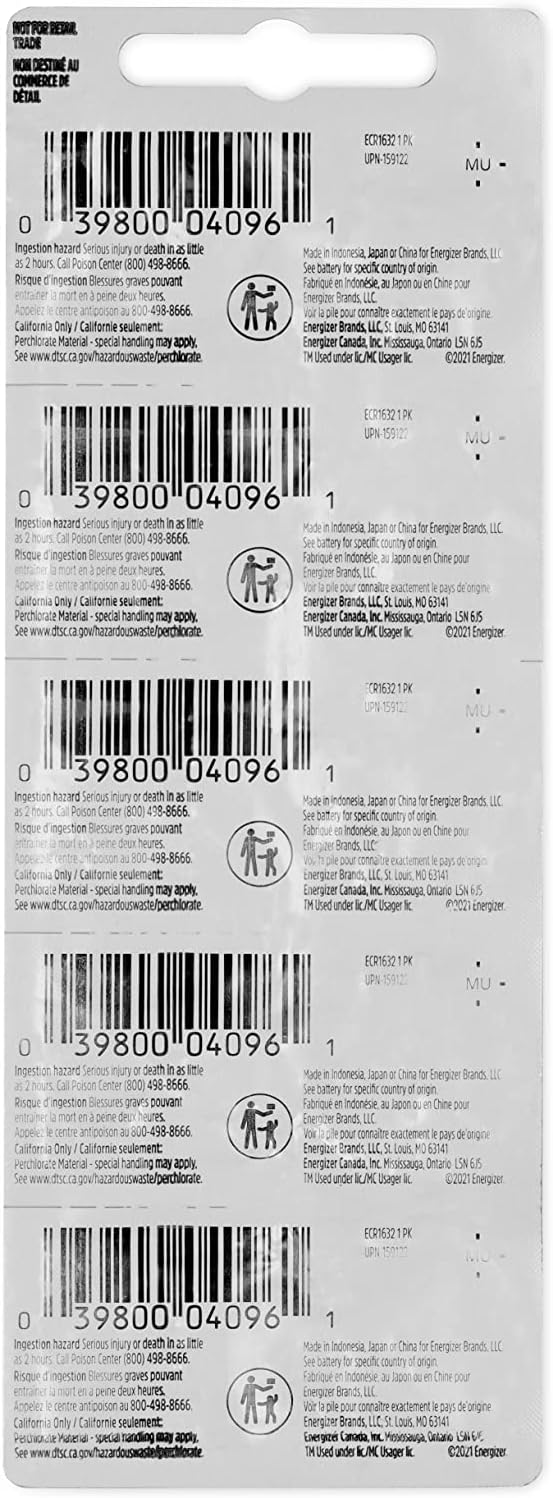 Energizer CR1632 Button Cell Battery (5 Count)