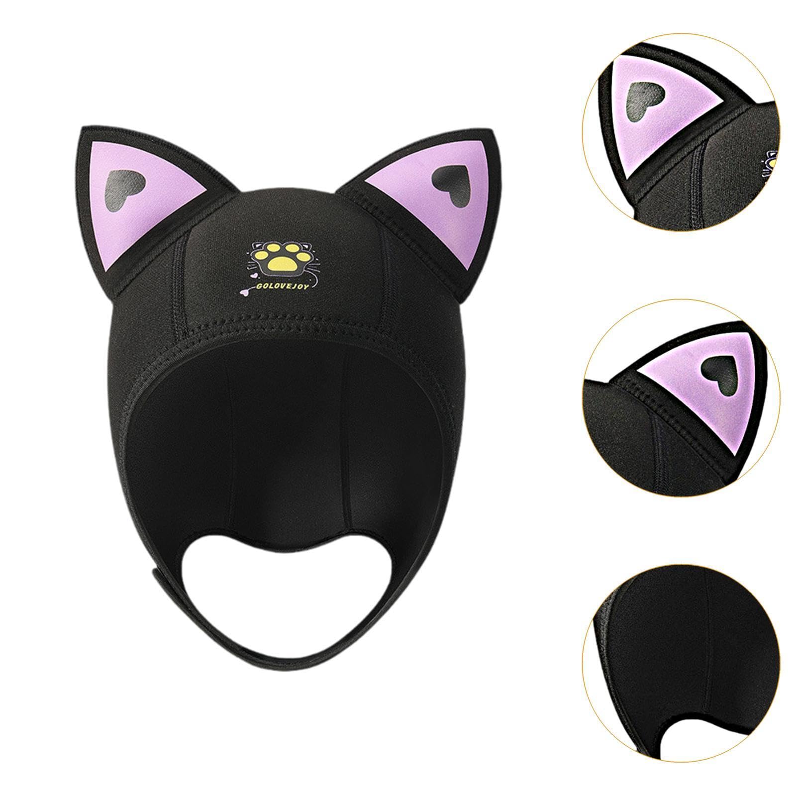 Taucherhaube Neopren Schwimmhaube mit Kinnband Und Schützt Kopf Und Ohren Zuverlässig Angenehm Und Flexibel für Frauen Kinder für Schnorch