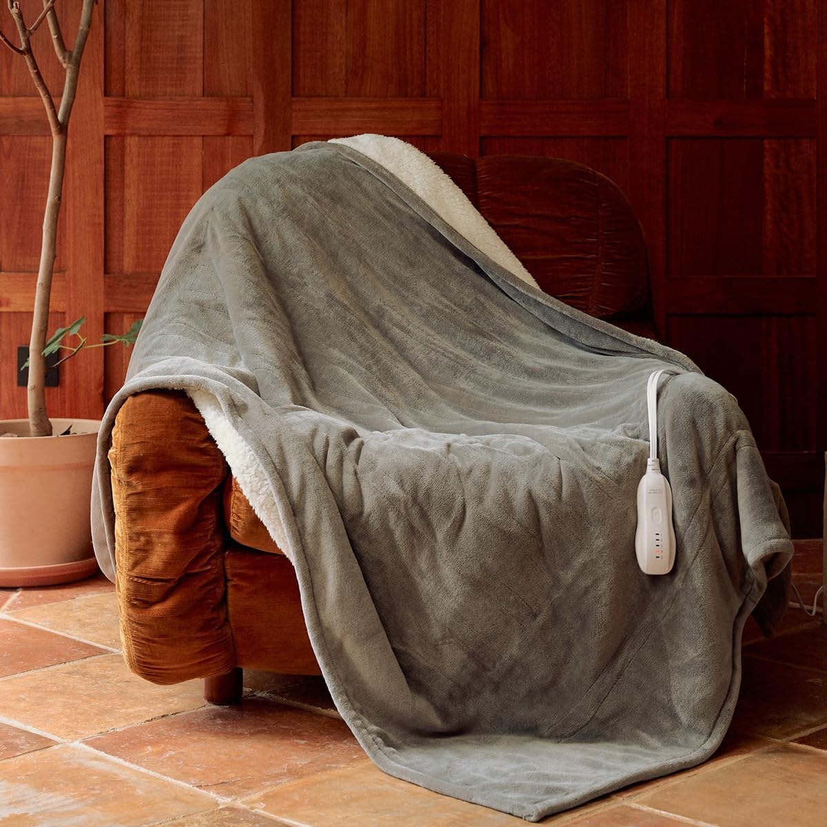 Heated Blanket Throw 50″x60″ – Machine Washable Electric Throw Blanket Office Heated Throw Blanket with ETL & FCC Certification 5 Heating Levels 3 Hour Auto-Off Overheat Protection (Grey)