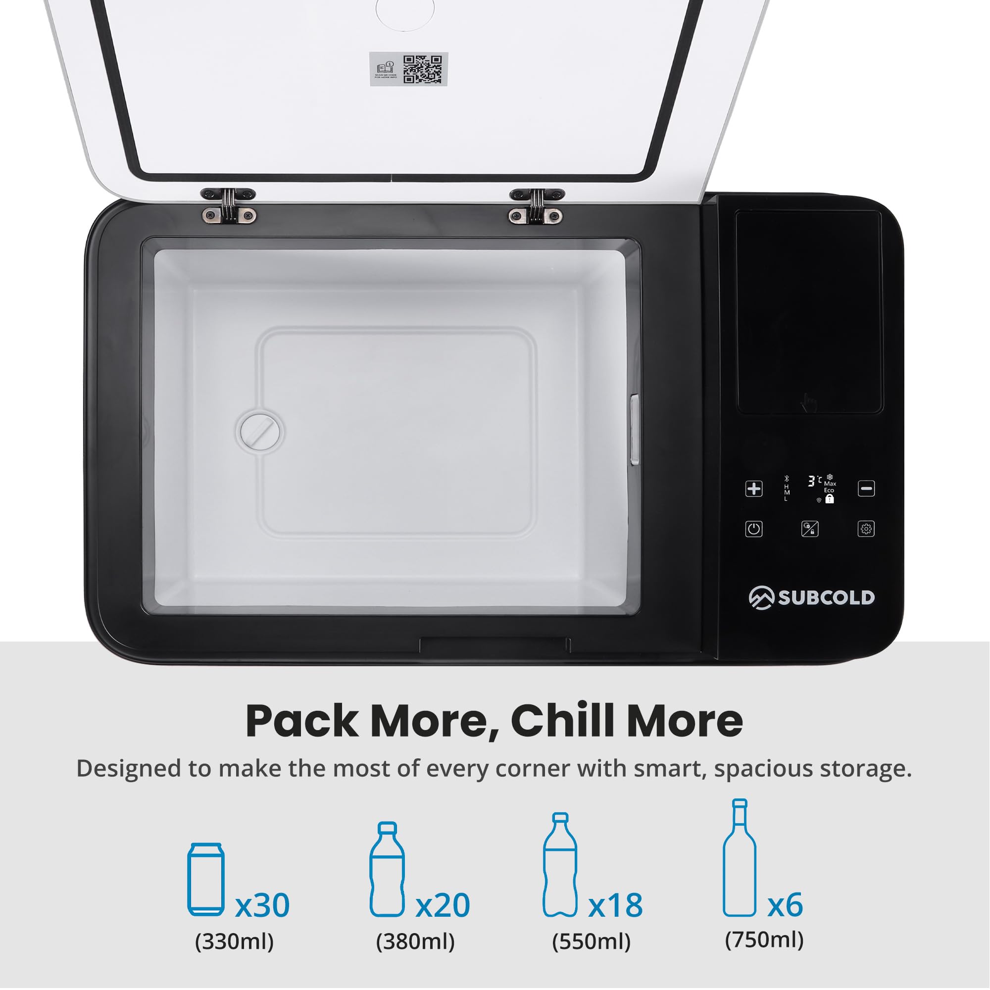 Subcold Roam20 Portable Car Fridge Freezer 20L – 12V/24V/240V Compressor Cooler with App Control, Eco/Max Modes, Battery Protection, Low Noise 44dB – for Cars, Camping, Road Trips & Off-Grid Use — view 8