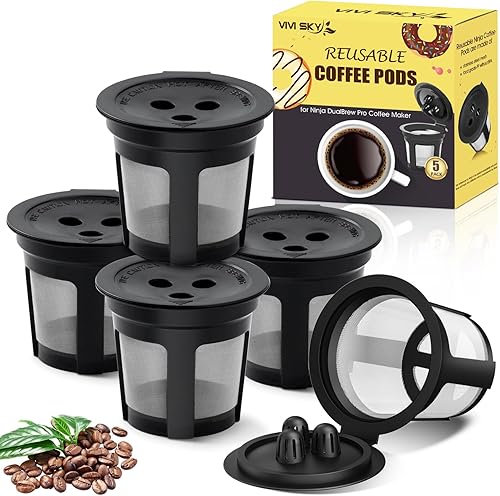 Miniatura 8 de Filtro de café reutilizable para cafetera Ninja, paquete de 2 cápsulas de café reutilizables K Cups #4, filtro de acero inoxidable para cafetera