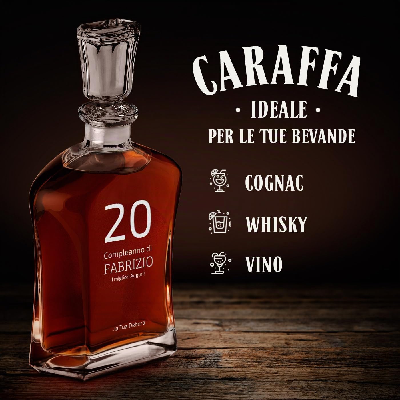 Maverton Set Decanter per Whisky in vetro, da 700 ml