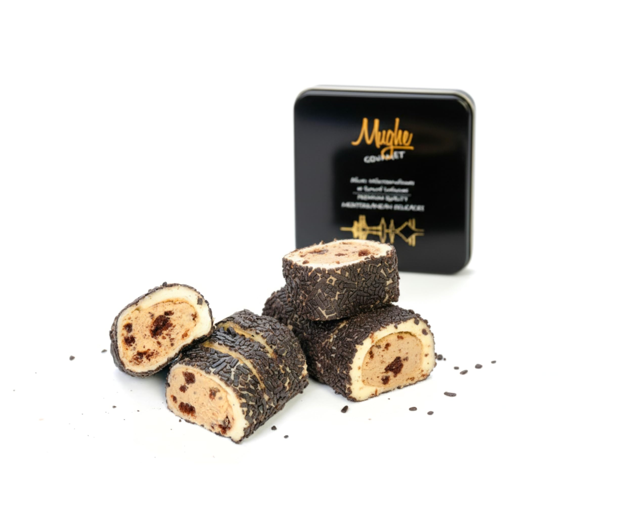 Mughe Gourmet Lokum Delicia Turca de Crema de Galleta Sándwich de Cacao – Lata de Regalo de 350 g