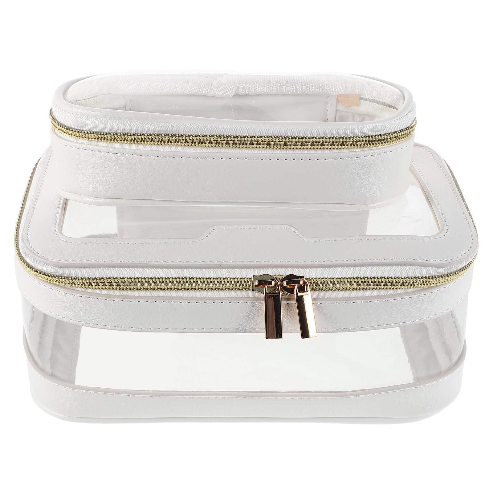 VILLCASE Borsa per Cosmetici da Viaggio Trasparente con Doppia Struttura in Tpu Pu Grande Capacità e Borsa Staccabile Versatile per Vacanze e Uso Quotidiano