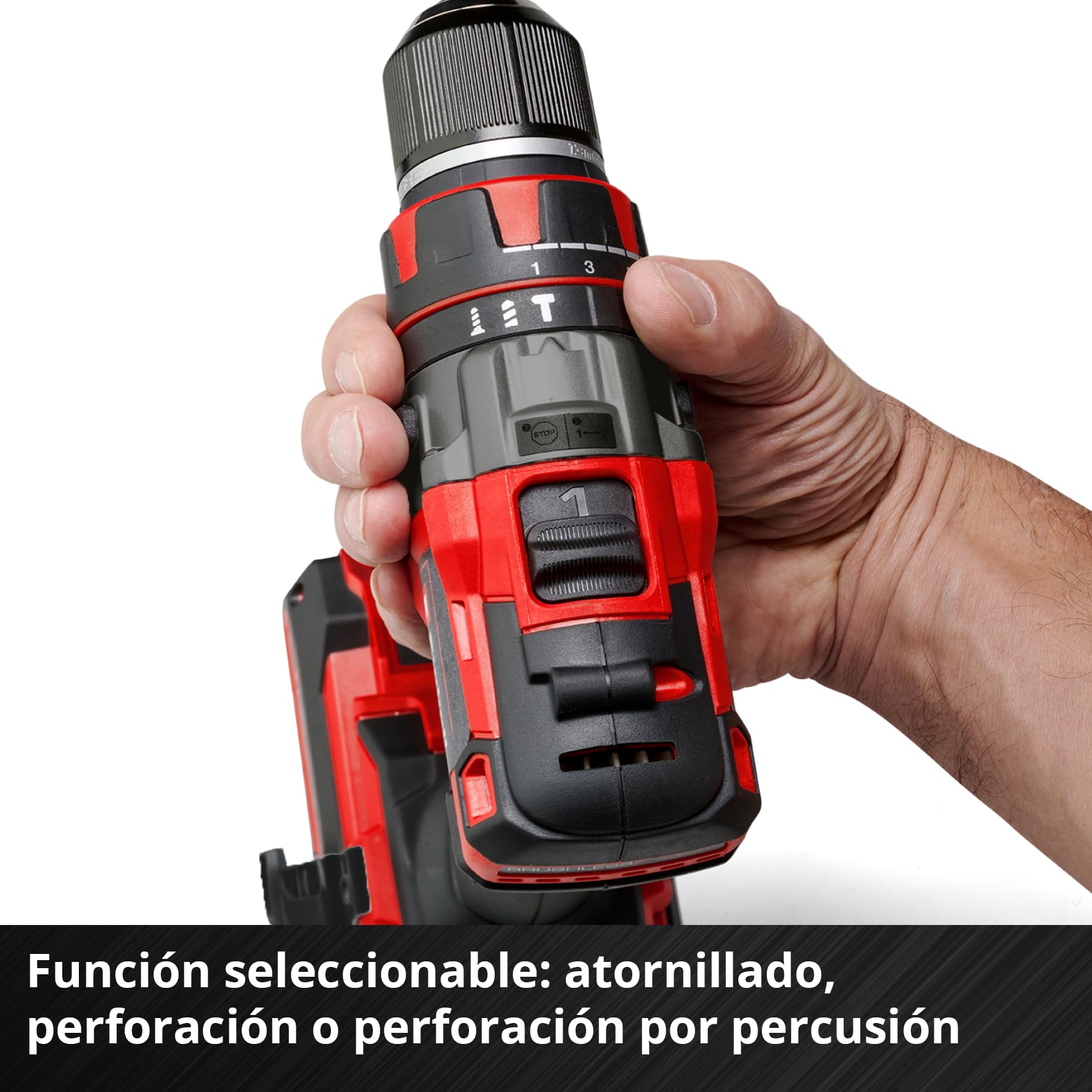 Einhell Taladro percutor con batería TP-CD 18/80 Li-i BL-Solo Professional Power X-Change (18 V, sin escobillas, 80 Nm, func. de perfor. por percusión, portabrocas de 13 mm, 2 velocid., sin batería)
