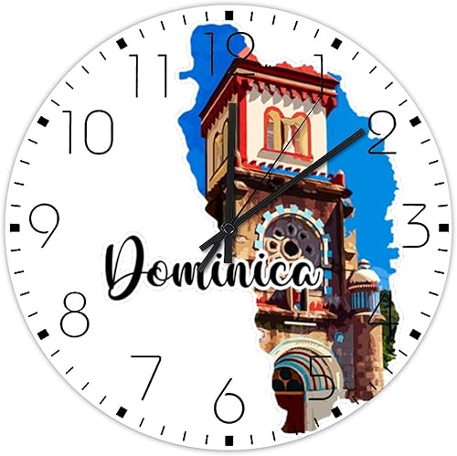 Miniatura 7 de Reloj de pared silencioso de 10 pulgadas sin tictac, funciona con pilas, decoración de pared de Jamaica para dormitorio, arquitectura, mapas de