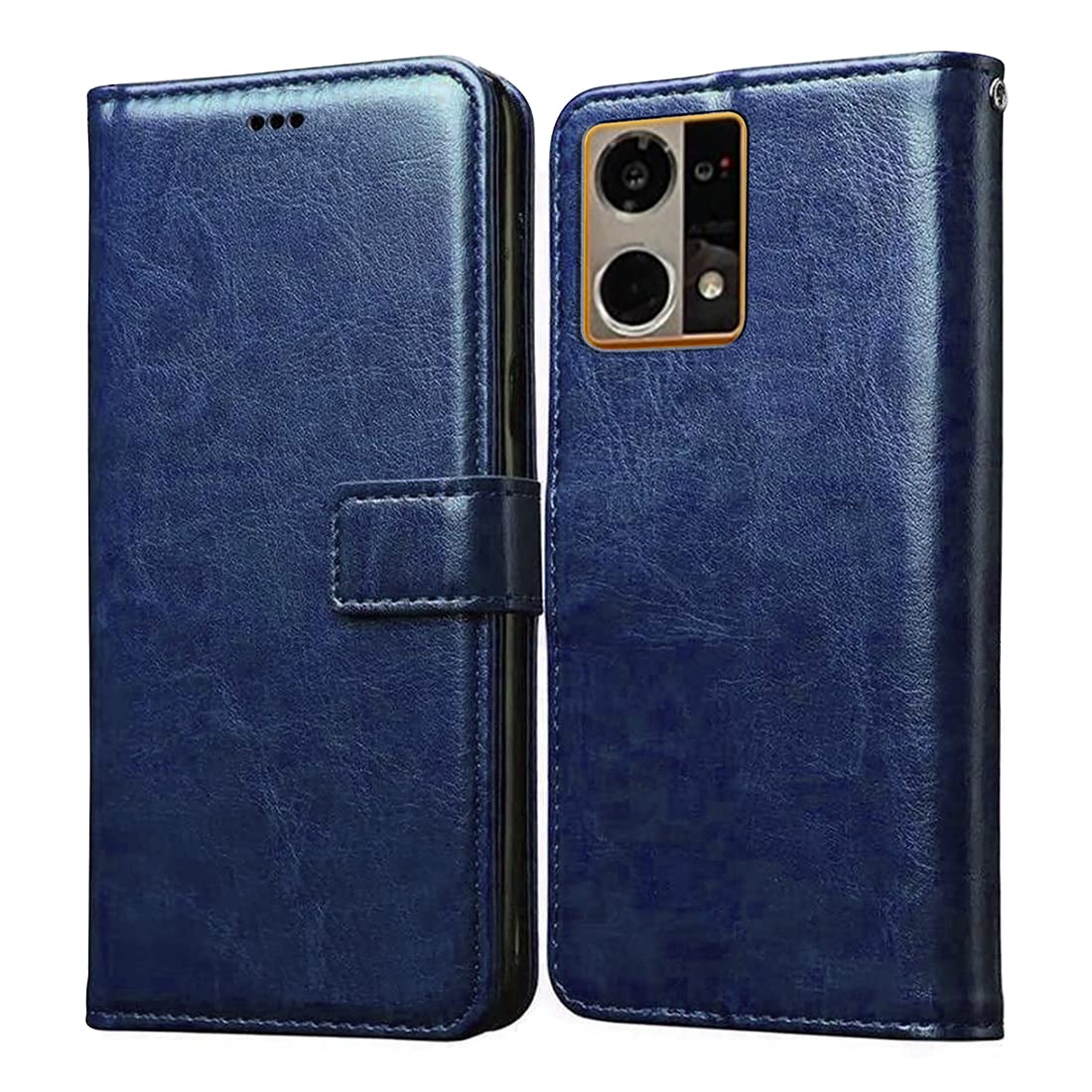 Casotec Flip Cover for Oppo F21 Pro 4G | Premium Leather Finish | Inbuilt Pockets & Stand | Flip Case for Oppo F21 Pro 4G (Blue) (B09YCRRGMW) Amazon Price History, Amazon Price Tracker