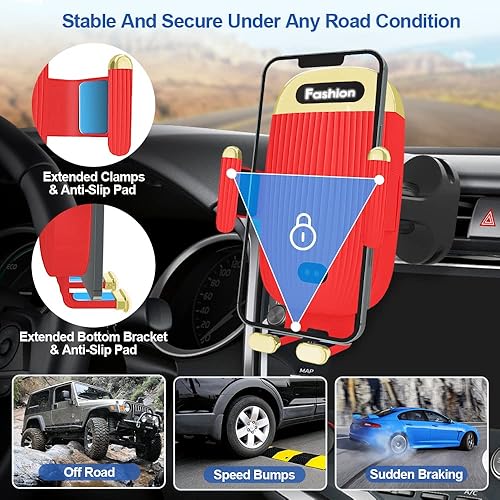 Miniatura 6 de Soporte de cargador inalámbrico para automóvil, 15 W, soporte para teléfono de automóvil, sujeción automática con sensor de carga inalámbrica para