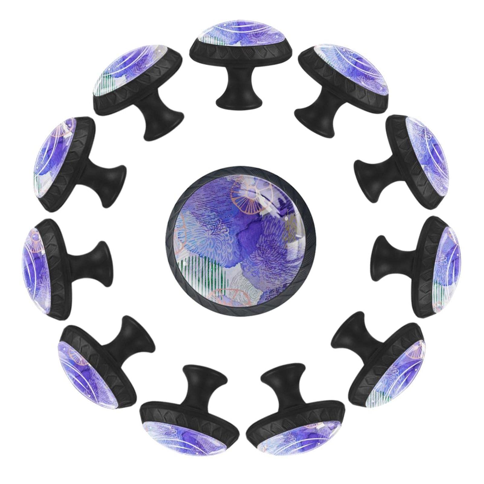 Boutons de tiroir aquarelle violet 35mm ergonomiques pour meuble de crèche