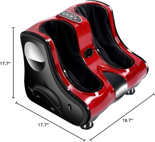 Vista 7 de ARLIME Masajeador de pies con calor, máquina de masaje de pies Shiatsu, modos de intensidad de 3 niveles, vibración de amasamiento profundo, Rojo