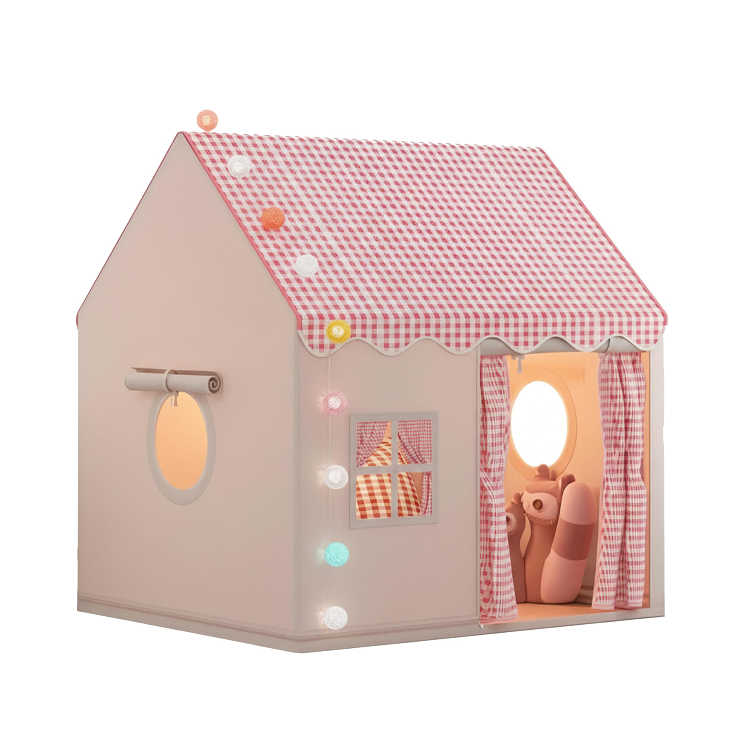 Play Kids Tent for Girls; Multi-Coloured Ball Lights & Toy Rainbow Frog. Outdoor Indoor Playhouse for Children – Toys & Gifts for Girls Age 3 4 5 6 7.120cm W, 105cm D, 128cm H Pink Kids Play Tents