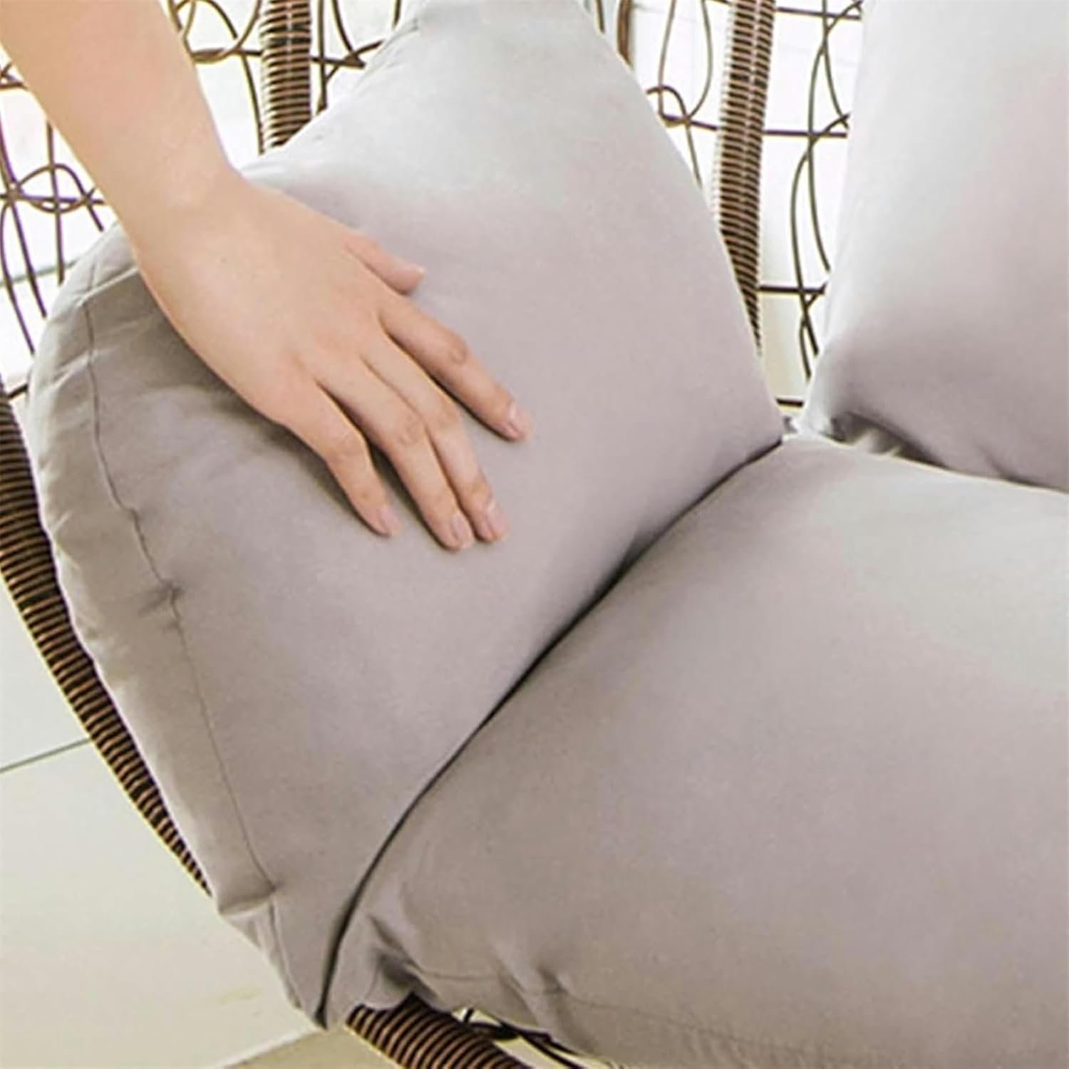 Thickened Replacement Swing Cushion, Removable Hanging Basket Seat Cushion, Egg Chair Cushion, Hammock Chair Cushion for Indoor and Outdoor Use(Brown)