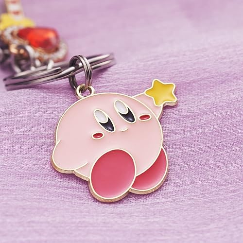 Miniatura 7 de Kirby Merch - Lindo llavero de dibujos animados de videojuegos, regalos de personajes para adolescentes, niñas, hijas, mujeres, regalo de cumpleaños