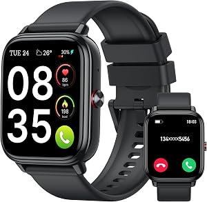 💎 72% MEGA DEAL! Montre Connectée Femme Homme, 1.83″HD Smartwatch, 20 Jours d’Autonomie avec Appel Bluetooth, Cardiofrequencemetre, Sommeil, Montre de Sport avec Étanchéité IP68, 112+ Modes Sportifs pour Android/iOS