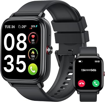 Smart Watch for Men Women Answer/Make Calls,1.83" HD Touchscreen Fitness Tracker, 480Hrs Playtime,112+ Sports Modes,Fitness &Tracker,Health,Sleep,Fitness Watch for Android/iOS,IP68 Waterproof,Black