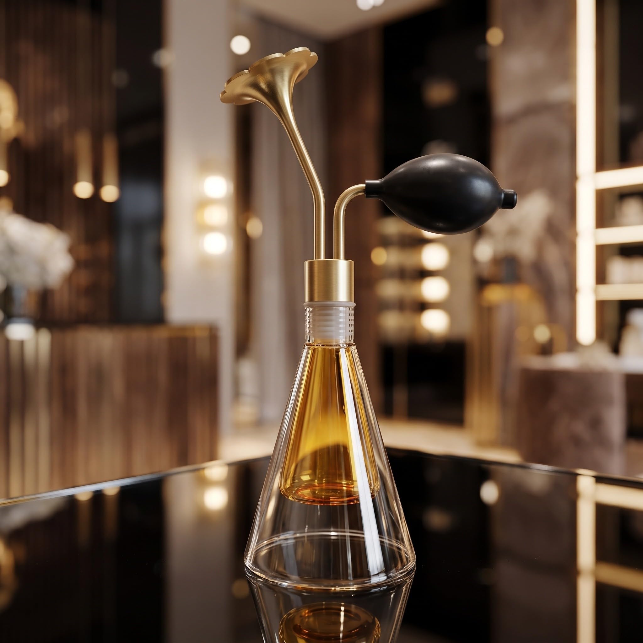 SOLUSTRE Słoik do perfum, 90 ml/3 uncje, pusta, przezroczysta szklana butelka z dyfuzorem, atomizer z pompką do olejków eterycznych, pojemnik do oceny perfum do testowania zapachu