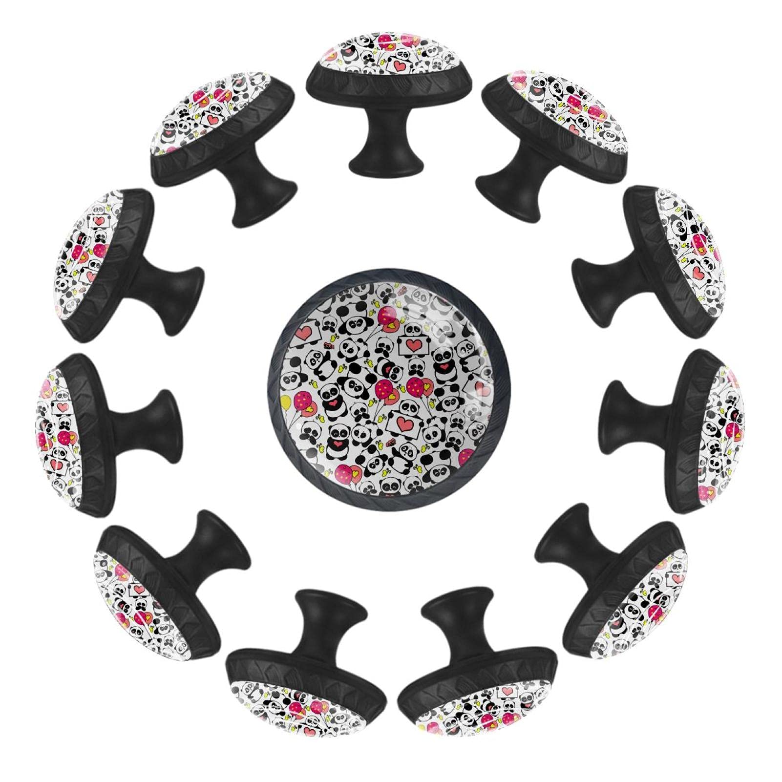 Boutons de tiroir panda 35 mm en lot de 12 poignées robustes pour commode et mobilier de jeu