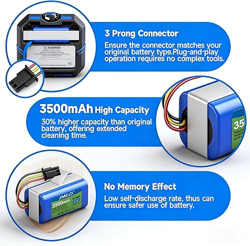 Miniatura 3 de Batería de 14.8 V 3500 mAh para robot aspirador 360 S5 S7 S7 Pro T90 X9 aspiradora de repuesto, batería para LIFERO RX9 Robot Aspirador con